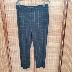 Amanda + Chelsea Black Window Pane Plaid Trousers Size 8